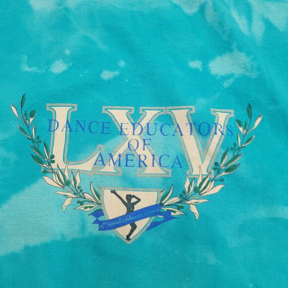 Vintage 90s Dancer Shirt Womens XL 23x27 Bleached Blue USA - Picture 3 of 16